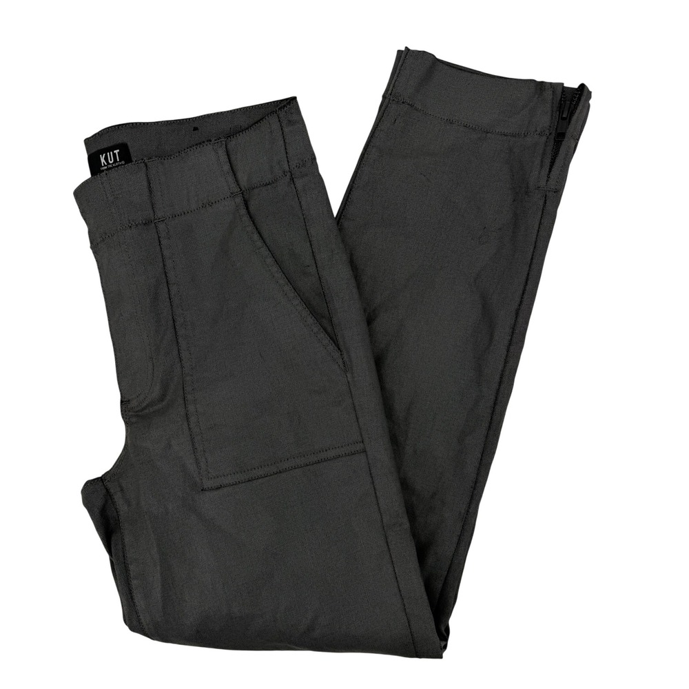 KUT from the Kloth Reese Ankle Straight Leg Pants Grey Utility Size 6
